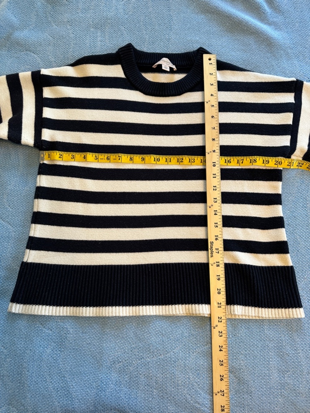 Philosophy Navy & White Striped Crewneck Sweater- Large- soft - Picture 7 of 10